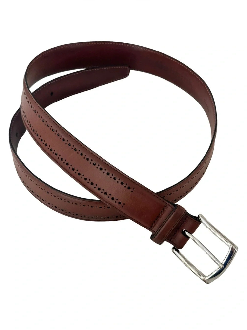 Allen Edmonds Manistee Dress Belt Dark Brown Genuine Leather Sz 36